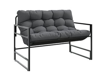 vidaXL Tuinbank met kussen 113 cm staal antracietkleurig