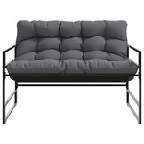 vidaXL Tuinbank met kussen 113 cm staal antracietkleurig