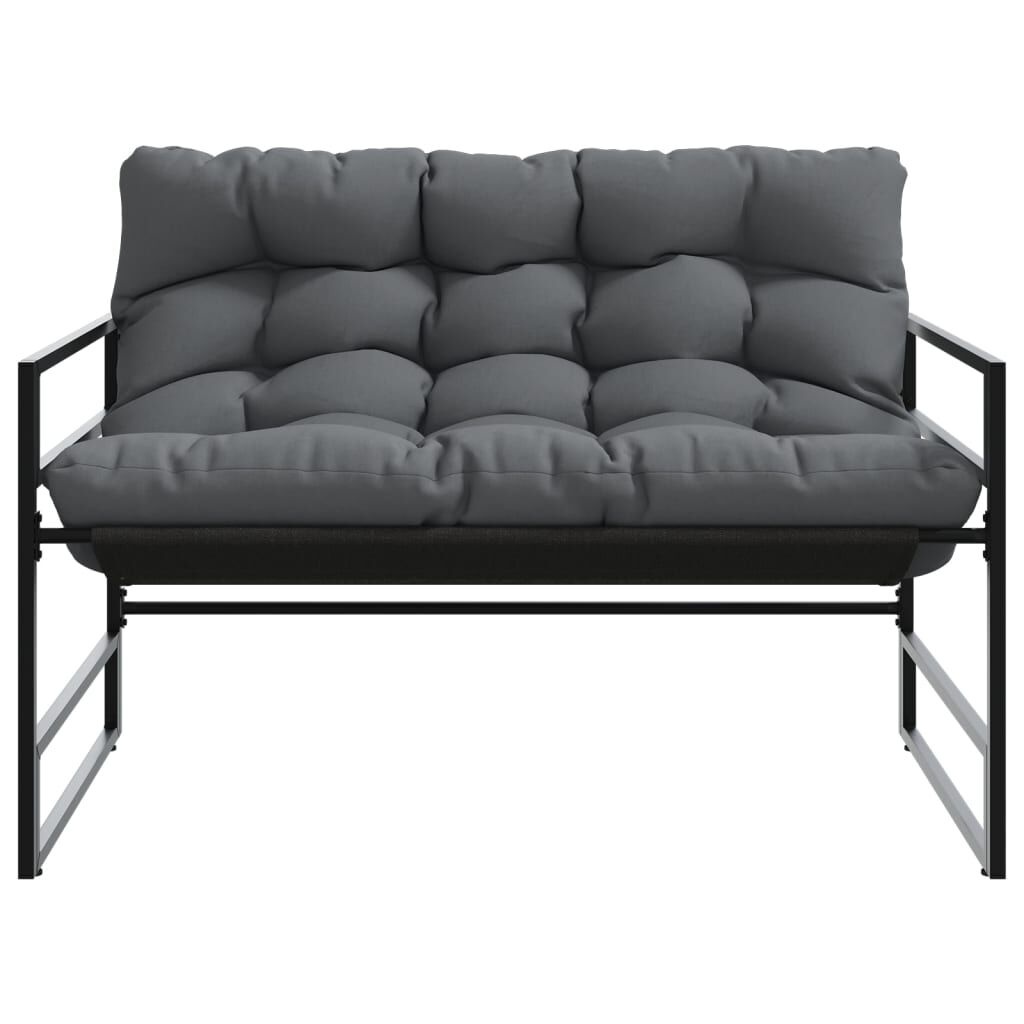 vidaXL Tuinbank met kussen 113 cm staal antracietkleurig