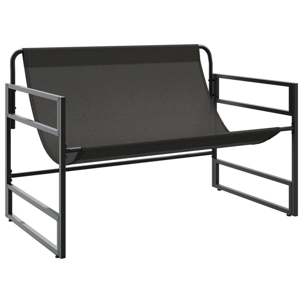vidaXL Tuinbank met kussen 113 cm staal antracietkleurig
