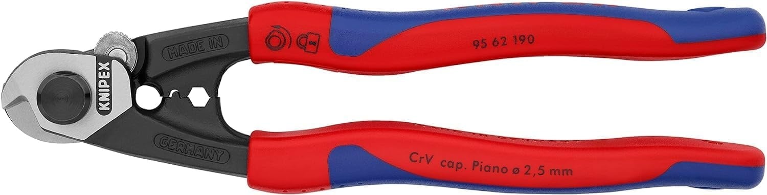 KNIPEX Staaldraadschaar gesmeed met meer-componenten greep, 95 62 190