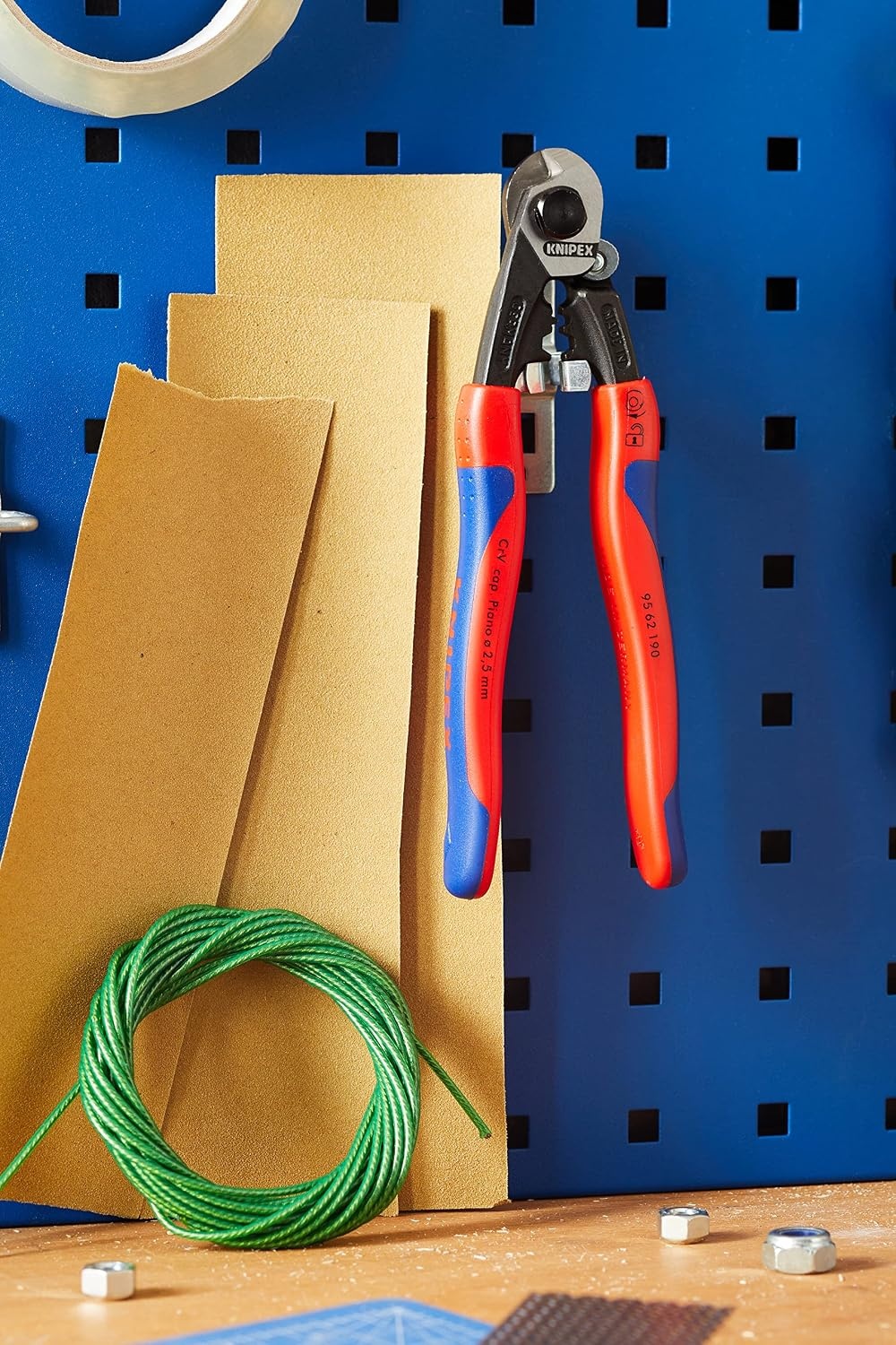 KNIPEX Staaldraadschaar gesmeed met meer-componenten greep, 95 62 190