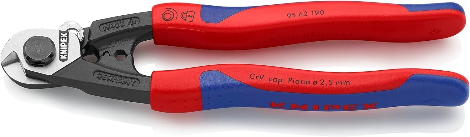 KNIPEX Staaldraadschaar gesmeed met meer-componenten greep, 95 62 190