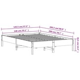 vidaXL Bedframe zonder matras massief grenenhout wit 140x200 cm