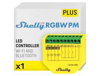 Shelly Plus RGBW PM - Slimme Wi-Fi LED Controller voor 12-24V LED Strips