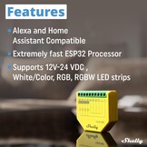 Shelly Plus RGBW PM - Slimme Wi-Fi LED Controller voor 12-24V LED Strips