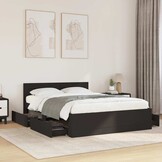 Zwart Bedframe met Hoofdeinde 140x200 cm - 55% Korting