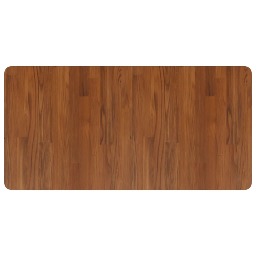 vidaXL Wastafelblad 100x50x1,5cm behandeld massief hout donkerbruin