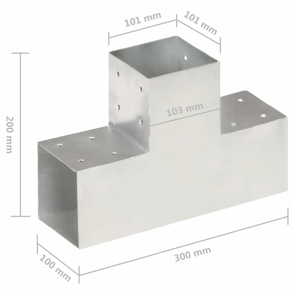 vidaXL Paalverbinding T-vorm 101x101 mm gegalvaniseerd metaal