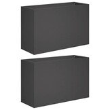 vidaXL Plantenbak 2 st Zwart 80 x 30 x 50 cm Koudgewalst staal