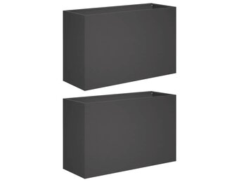 vidaXL Plantenbak 2 st Zwart 80 x 30 x 50 cm Koudgewalst staal