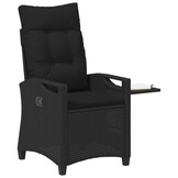 vidaXL Verstelbare tuinstoel Zwart 56 x 60 x 112 cm poly rattan