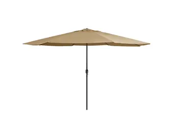 vidaXL Parasol met metalen paal 390 cm taupe