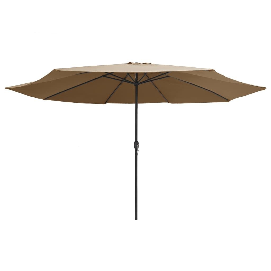 vidaXL Parasol met metalen paal 390 cm taupe