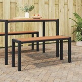 vidaXL Tuinbank Bruin 100 x 28 x 45 cm Staal