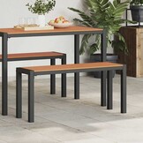 vidaXL Tuinbank Bruin 100 x 28 x 45 cm Staal