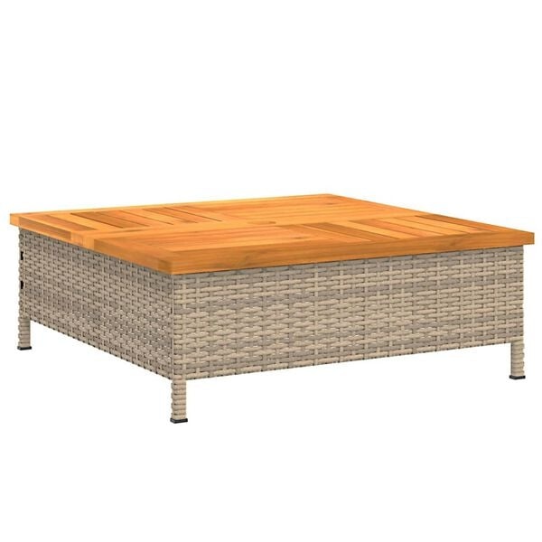 vidaXL Parasolvoetbedekking 70x70x25 cm poly rattan acaciahout beige