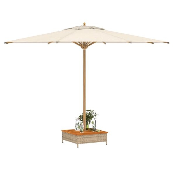 vidaXL Parasolvoetbedekking 70x70x25 cm poly rattan acaciahout beige