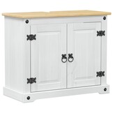 vidaXL Wastafelkast Wit 73 x 33 x 60 cm Massief grenenhout