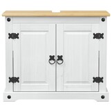 vidaXL Wastafelkast Wit 73 x 33 x 60 cm Massief grenenhout