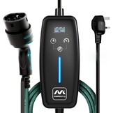 Masterplug EV Charging Cable for Electric and Hybrid Vehicles, 10 Metres, Mode 2, Delay Charging Function, 3 Pin UK Plug to Type 2 Car Charger, Language Options, 2.4kW, EVCM221010-MP2 - Maat 10 Metre