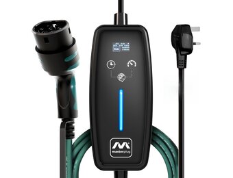 Masterplug EV Charging Cable for Electric and Hybrid Vehicles, 10 Metres, Mode 2, Delay Charging Function, 3 Pin UK Plug to Type 2 Car Charger, Language Options, 2.4kW, EVCM221010-MP2 - Maat 10 Metre