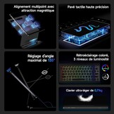 HOU Toetsenbordhoes met Trackpad voor Samsung Galaxy Tab 12.4 inch (S10+/S9 FE+/S9+/S8+/S7 FE/S7+), Zwart, AZERTY