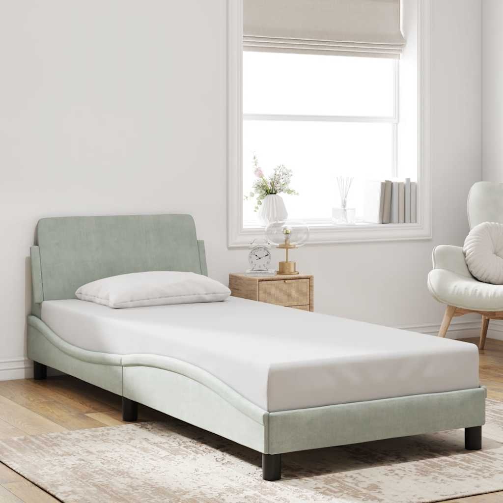 vidaXL Bedframe "Dover" 80x200 cm fluweel lichtgrijs