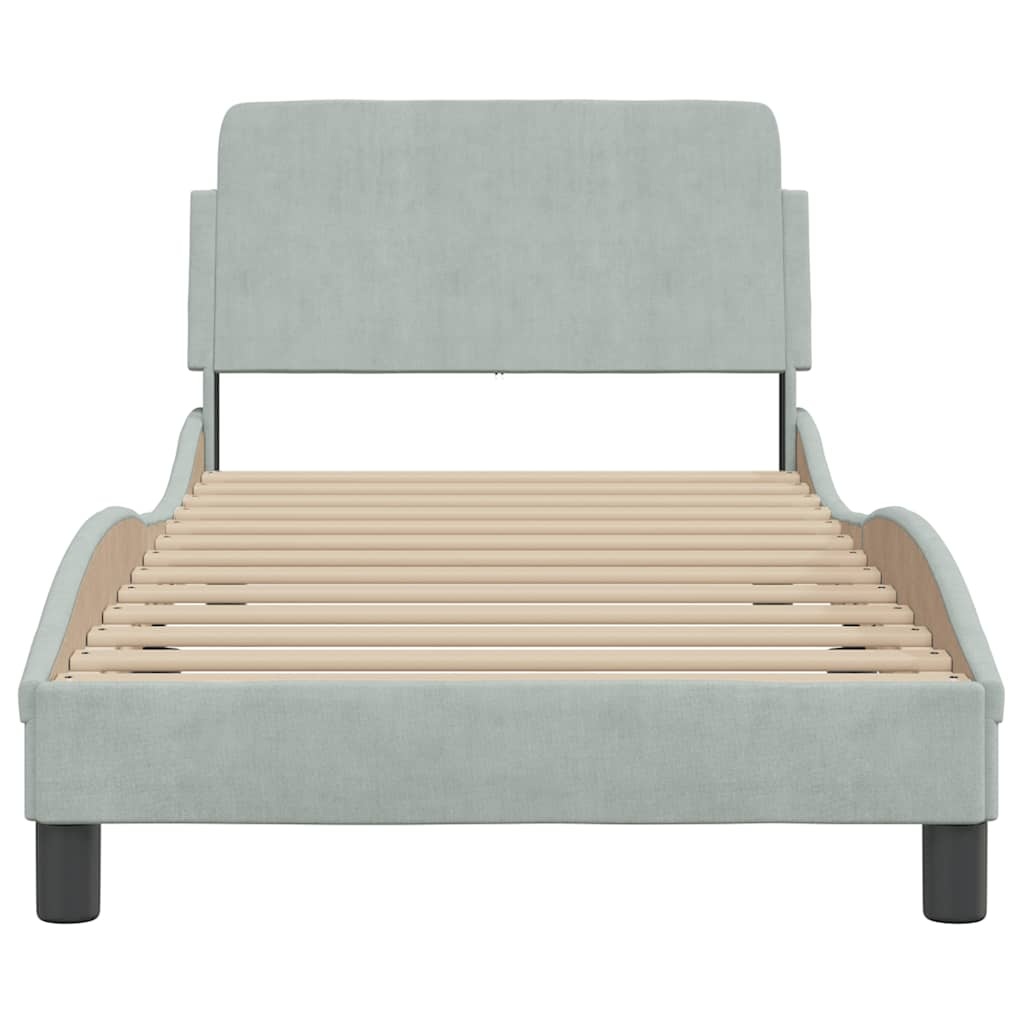 vidaXL Bedframe "Dover" 80x200 cm fluweel lichtgrijs