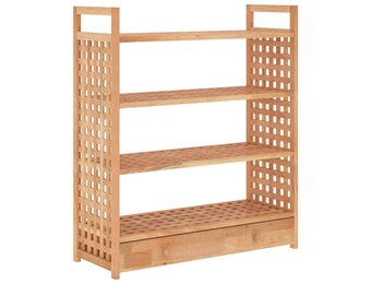 vidaXL Schoenenrek met lade 70x27x81 cm massief walnotenhout