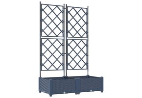 Plantenbakken met Klimrek, 2 stuks Grijs - PP, 80x40x125,5 cm