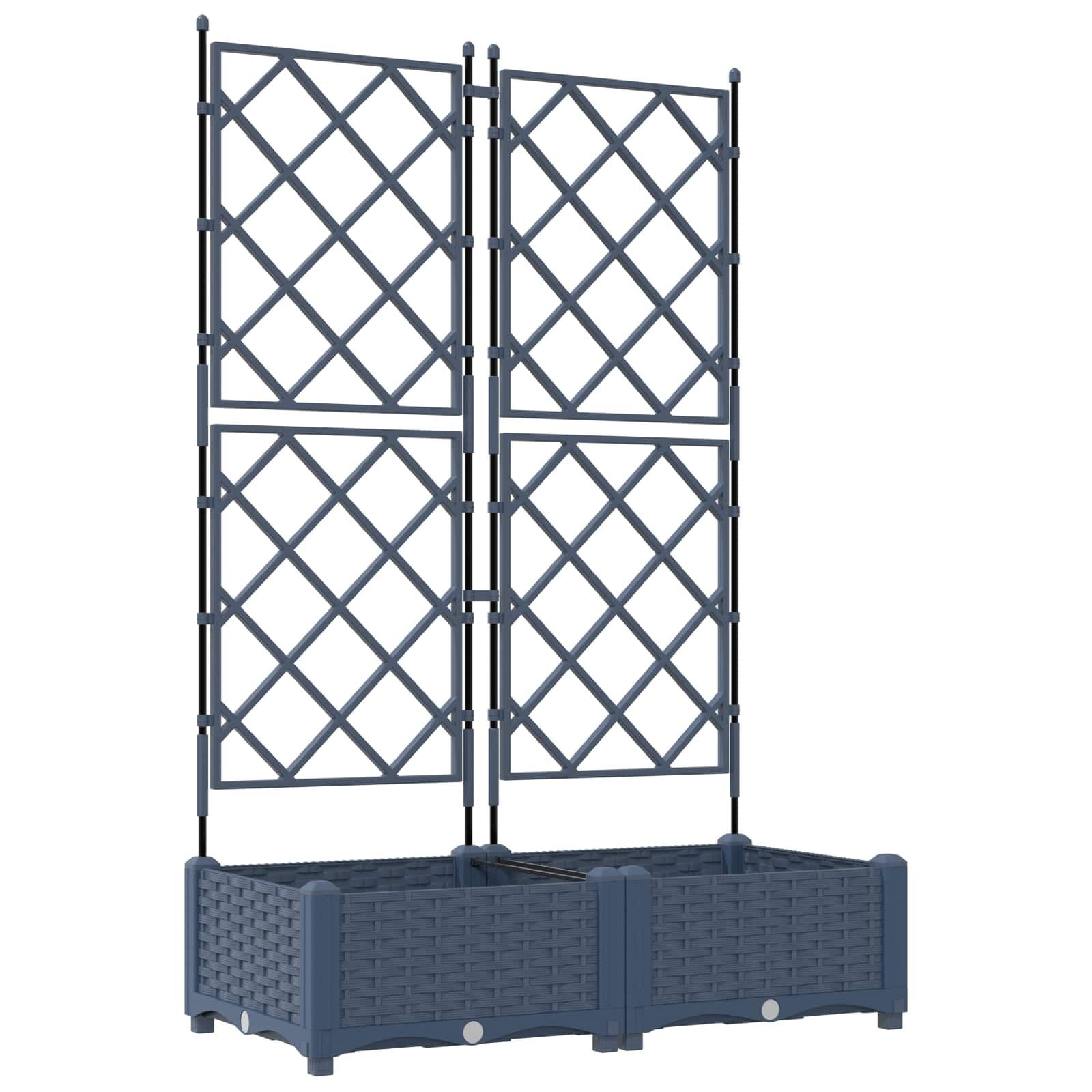 vidaXL Plantenbak 2 st Grijs 80 x 40 x 125,5 cm PP