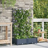 vidaXL Plantenbak 2 st Grijs 80 x 40 x 125,5 cm PP