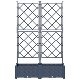 vidaXL Plantenbak 2 st Grijs 80 x 40 x 125,5 cm PP