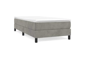 Lichtgrijs fluwelen bedframe 90x200 cm met 34% korting