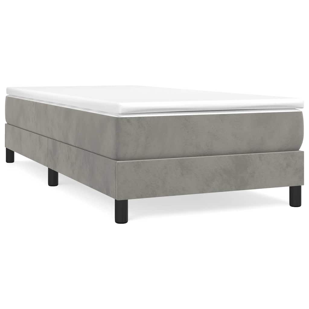 vidaXL Bedframe zonder matras 90x200 cm fluweel lichtgrijs