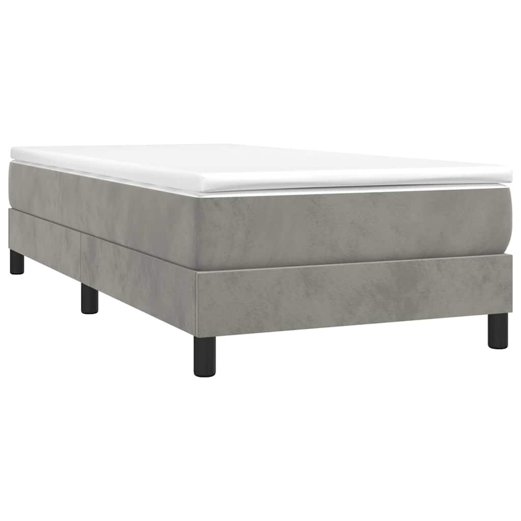 vidaXL Bedframe zonder matras 90x200 cm fluweel lichtgrijs