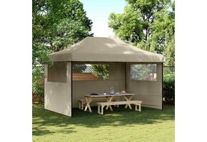 Inklapbare Partytent met 3 Zijwanden Taupe - 35% Korting!
