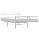 vidaXL Bedframe met hoofd- en voeteneinde metaal wit 140x200 cm