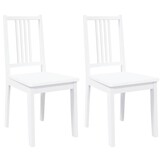 vidaXL Eetkamerstoelen 2 st massief hout rubber wit