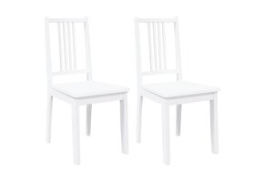 Eetkamerstoelen Massief Hout Rubber Wit - 2 stuks met 59% korting