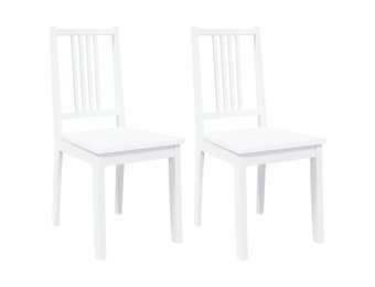 vidaXL Eetkamerstoelen 2 st massief hout rubber wit