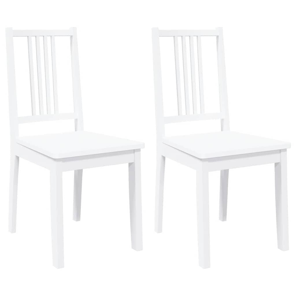 vidaXL Eetkamerstoelen 2 st massief hout rubber wit