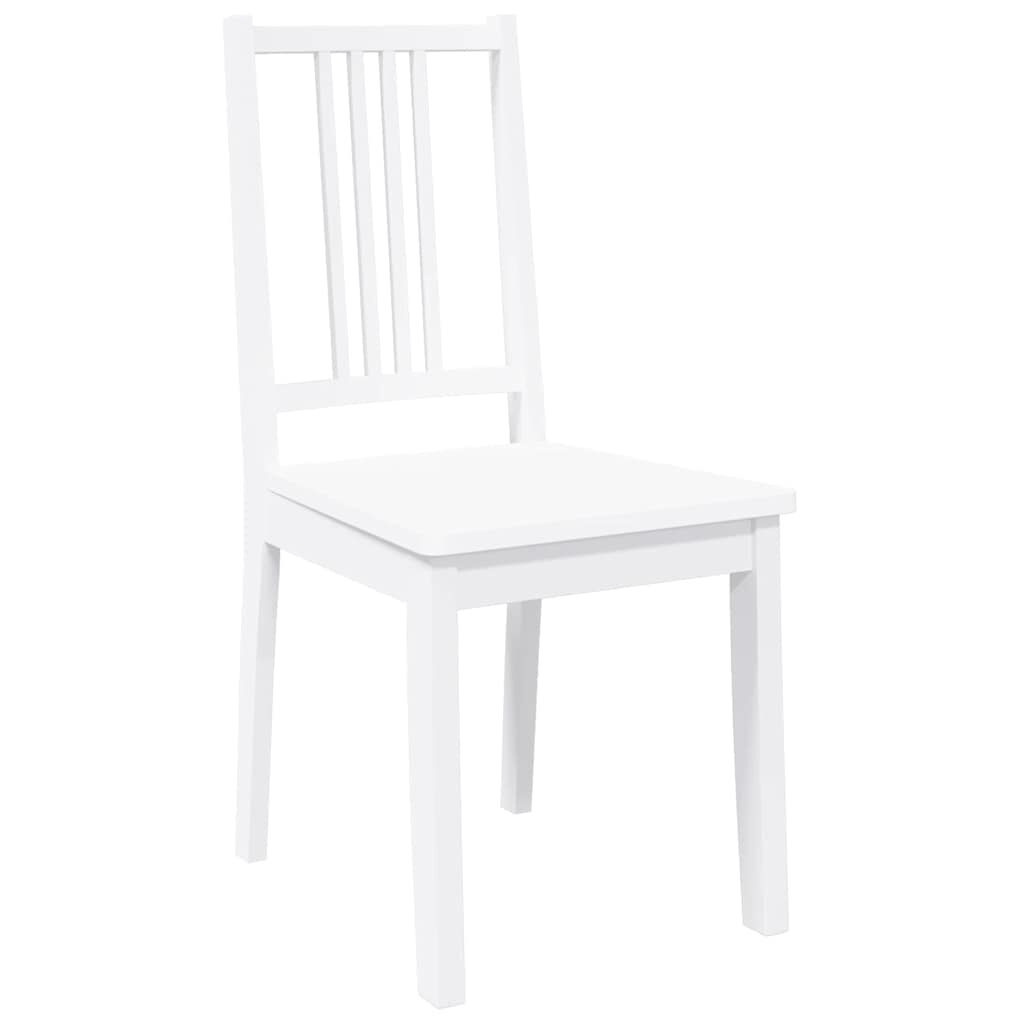 vidaXL Eetkamerstoelen 2 st massief hout rubber wit