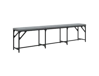 vidaXL Eetkamerbank 186x32x45 cm staal en stof lichtgrijs