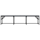 vidaXL Eetkamerbank 186x32x45 cm staal en stof lichtgrijs