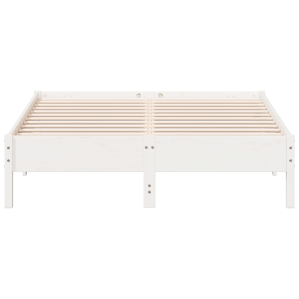 vidaXL Bedframe zonder matras massief grenenhout wit 140x200 cm