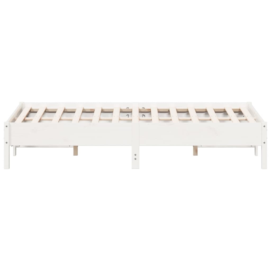 vidaXL Bedframe zonder matras massief grenenhout wit 140x200 cm