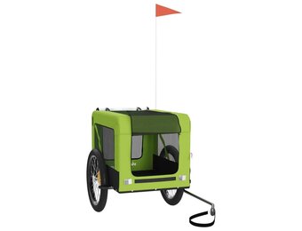 vidaXL Hondenfietstrailer oxford stof en ijzer groen en zwart