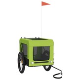 vidaXL Hondenfietstrailer oxford stof en ijzer groen en zwart